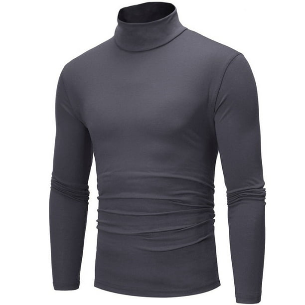 omniscient Men Casual Basic Knitted Turtleneck Solid Pullover Thermal Sweaters 